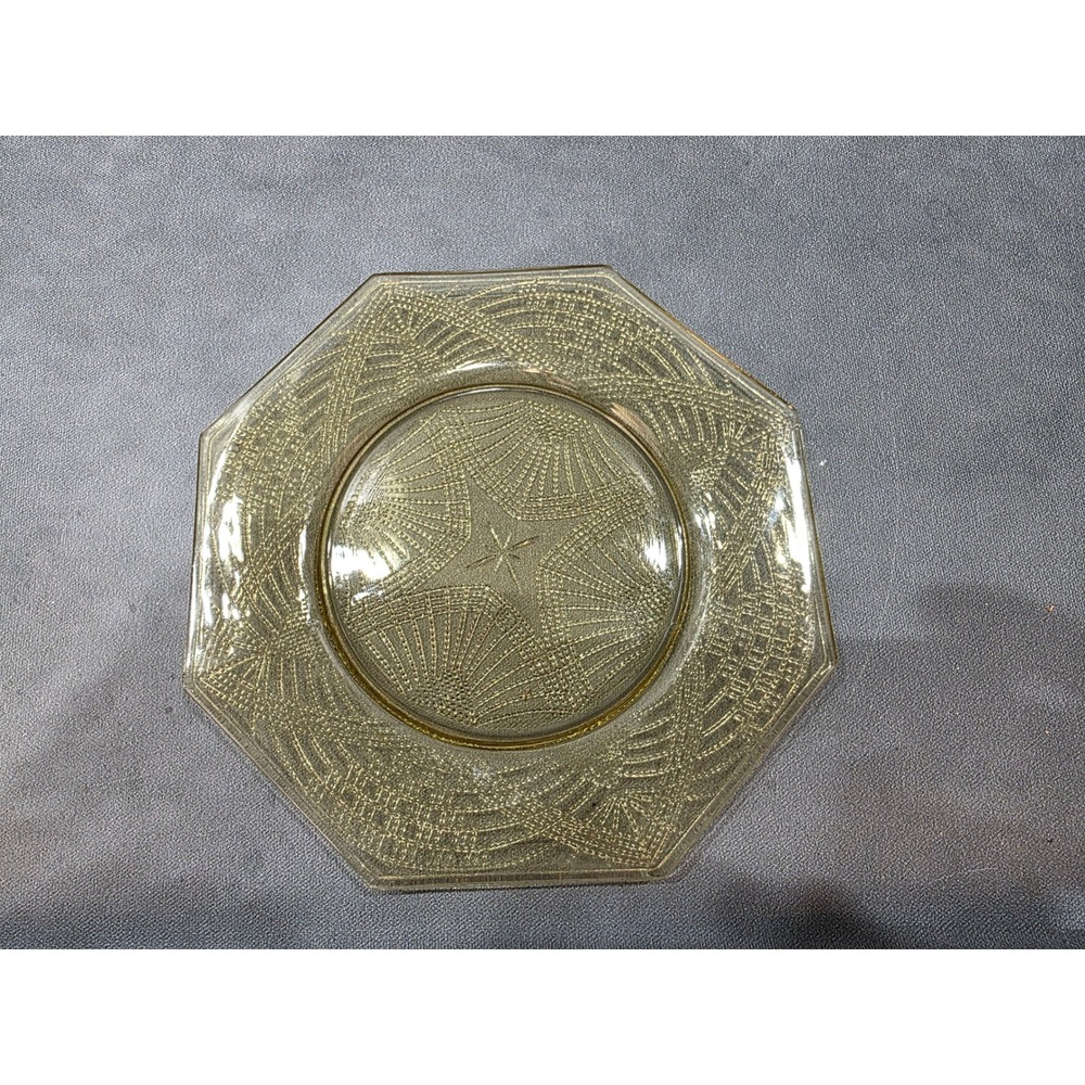 Vintage Federal Glass Patrician Spoke Yellow Depression Glass 8" Plates Set of 5